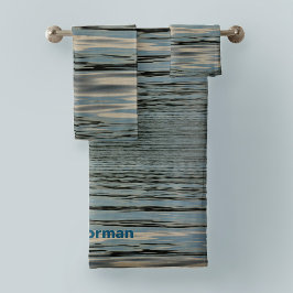 Lago Agua Azul Beige Bandas Onduladas