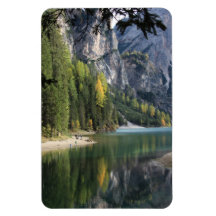 Lago alpino y reflejos - imán fotográfico