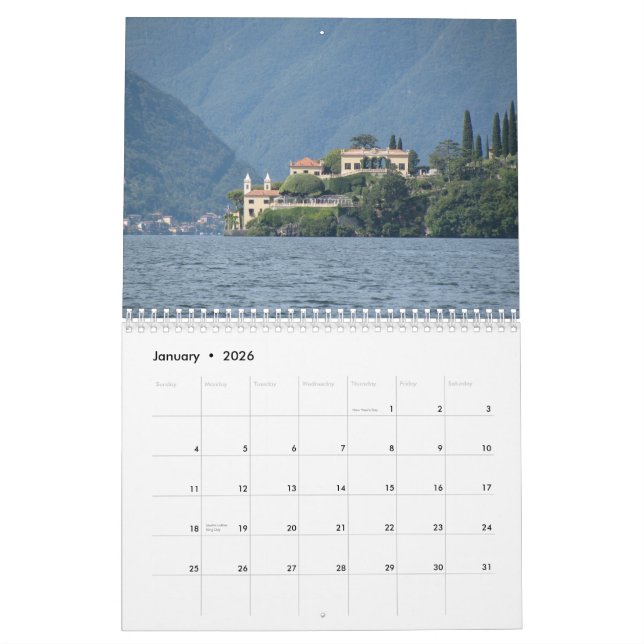 Lago Como, calendario 2013 de Italia (Jan 2026)