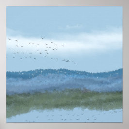 lago de arte digital original y montañas 2 de 2