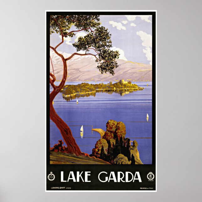 Lago de Garda Italia - Posters de viajes de época (Frente)