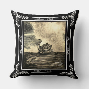 Lago de los Cisnes mi dibujo digital Almohada LS m