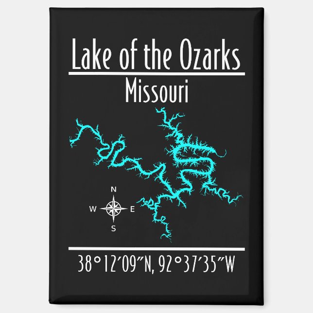Lago de los Ozarks Misuri Coordenadas Imán (Anverso)