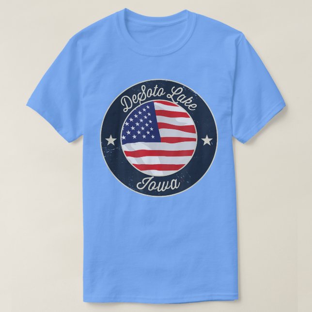Lago De Soto - Camiseta Patriótica Iowa Souvenir (Diseño del anverso)
