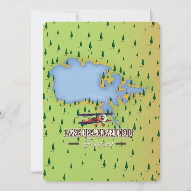 Lago Der-Chantecoq, mapa del lago de francia (Anverso)