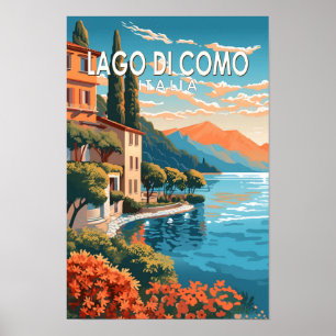 Lago di Como Italia Viajes Arte Vintage