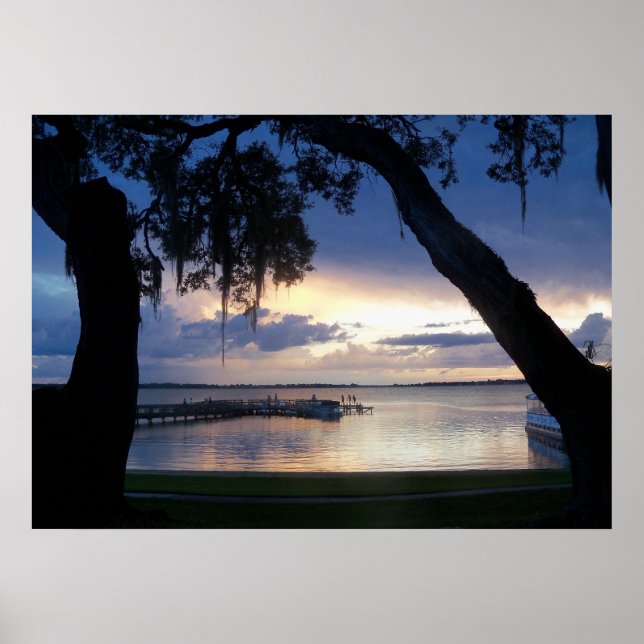 Lago Dora Florida Sunset nocturno arte fotográfico (Frente)
