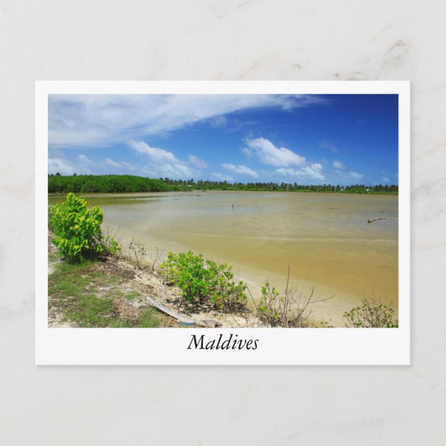 Lago en la postal de la isla Kulhuduhfushi en Mald (Anverso)