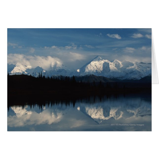 Lago Espejo Horizonte con Bosque y Montañas Nevada (Anverso (Horizontal))