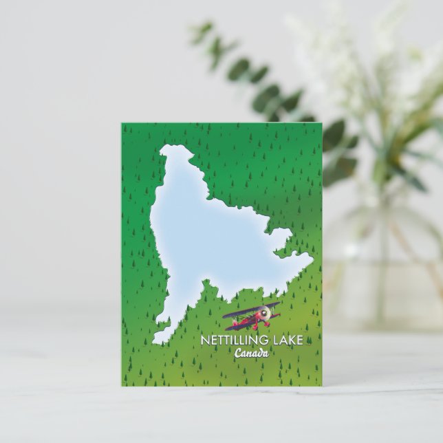 Lago Hubbard Norte Michigan Mapa postal (Anverso de pie)