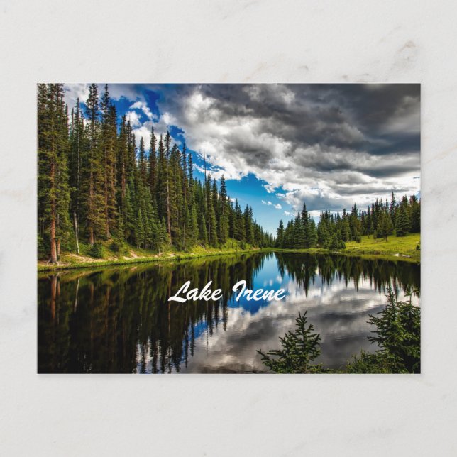 Lago Irene, tarjeta postal de Colorado (Anverso)
