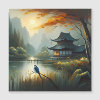Lago Japón Pájaro 1 - Lienzo