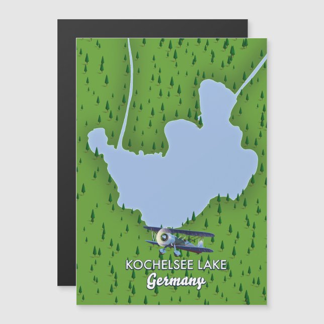 lago Kochelsee, mapa de Alemania  (Anverso/Reverso)