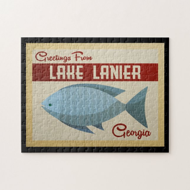 Lago Lanier Jigsaw Puzzle Georgia Fish Vintage (Horizontal)