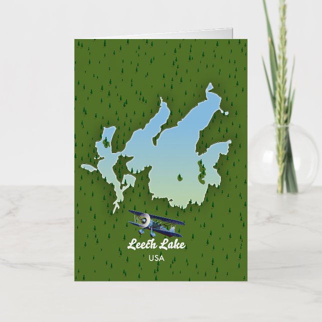 Lago Leech Mapa de viajes (Anverso)