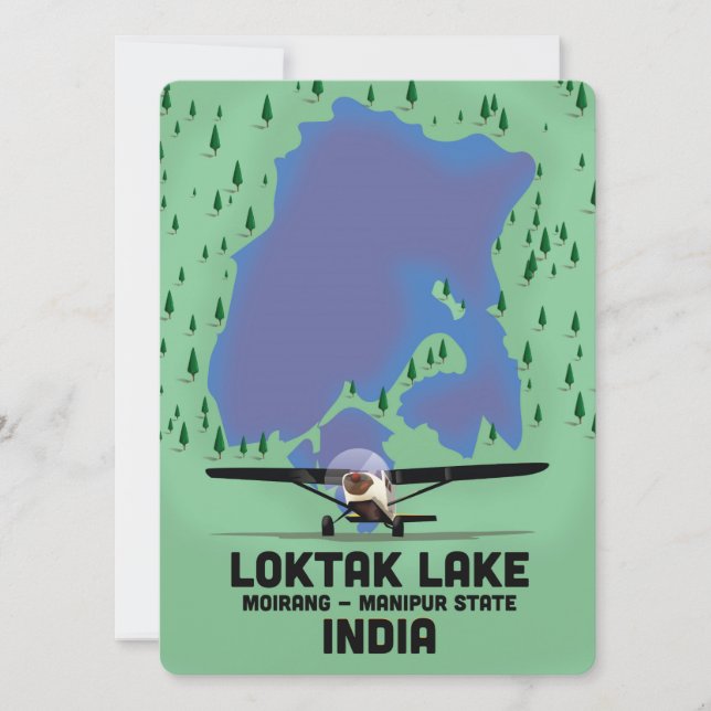 Lago Loktak estado de Manipur, India mapa (Anverso)