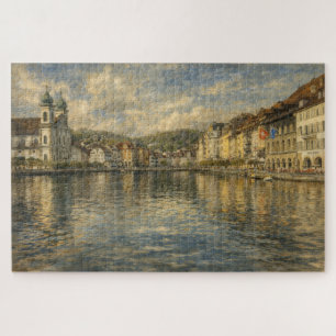 Lago Lucerna Suiza Iglesia Jesuita Rompecabezas Ar