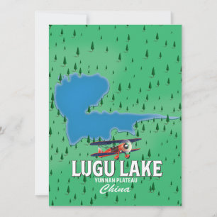 Lago Lugu, meseta de Yunnan, mapa de China