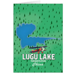 Lago Lugu, meseta de Yunnan, mapa de China
