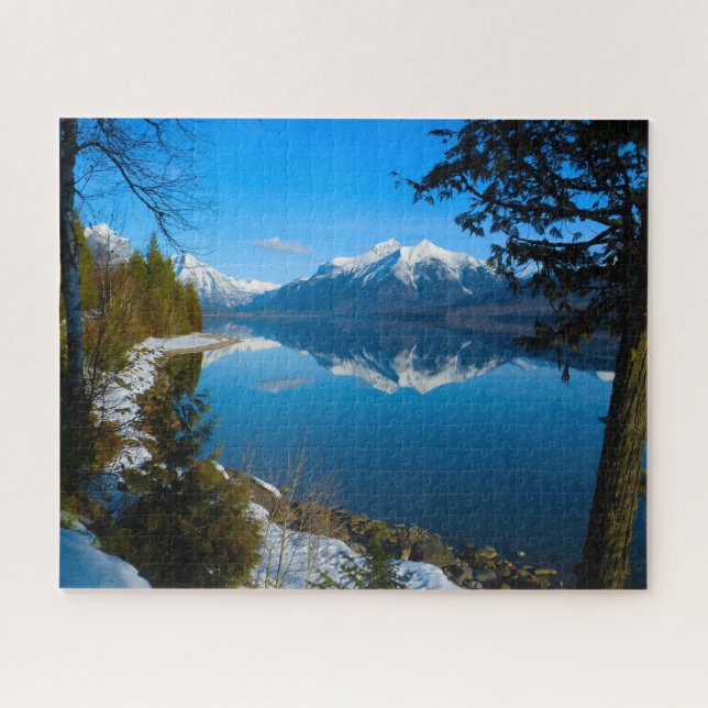 Lago McDonald Monte Vaught Montana. Rompecabezas (Horizontal)