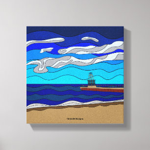 Lago Michigan - Impresión de lienzo (10"x10")