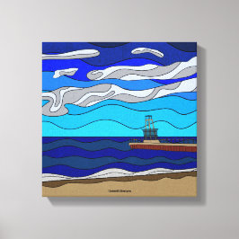 Lago Michigan - Impresión en lienzo (12"x12")