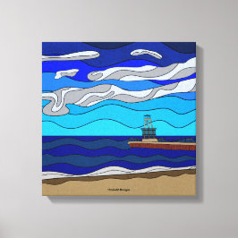 Lago Michigan - Impresión en lienzo (14"x14")