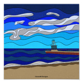 Lago Michigan - Impresión fotográfica 12"x12"