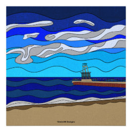 Lago Michigan - Impresión fotográfica 24"x24"