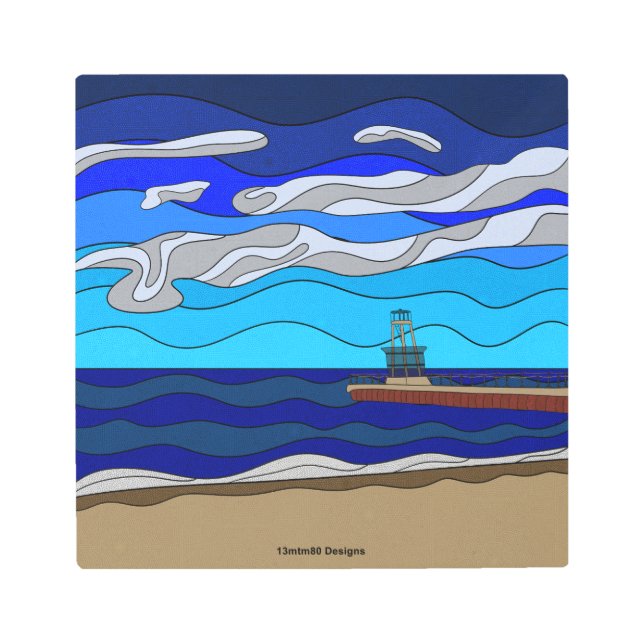 Lago Michigan - Impresión Metalizado (12"x12") (Anverso)