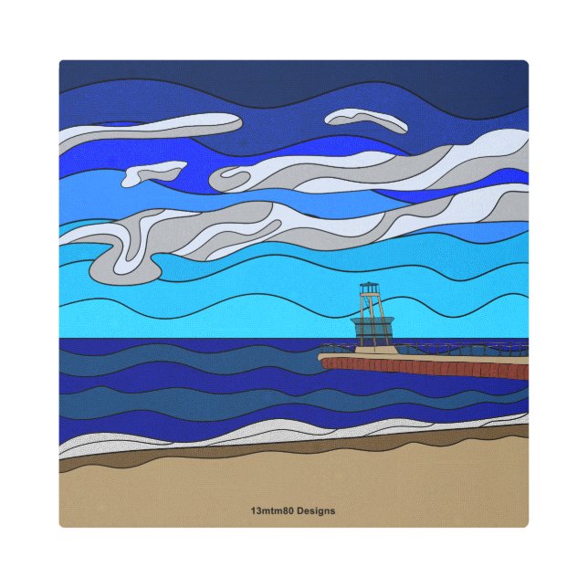 Lago Michigan - Impresión Metalizado (16"x16") (Anverso)