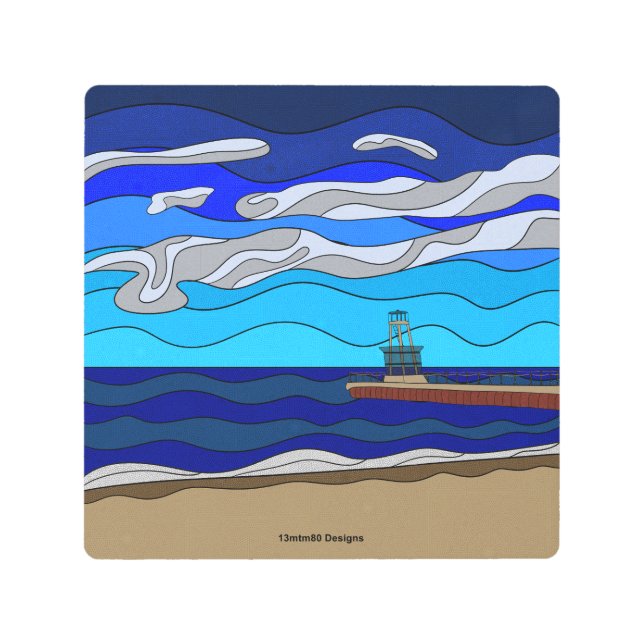 Lago Michigan - Impresión Metalizado (8"x8") (Anverso)