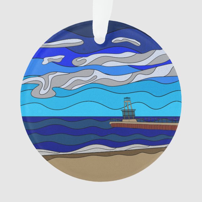 Lago Michigan - Ornamento acrílico (Anverso)