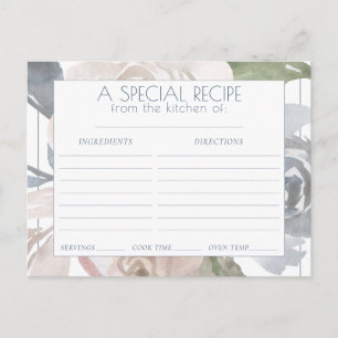 Lago Misty   Bonita Tarjeta De Receta Floral De Po