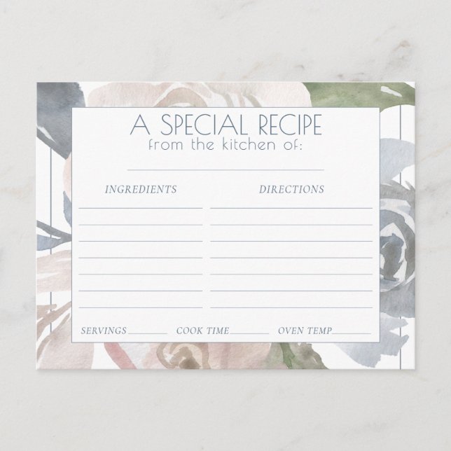 Lago Misty | Bonita Tarjeta De Receta Floral De Po (Anverso)