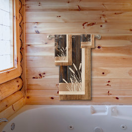 Lago Monograma de Tono de Madera Rústica