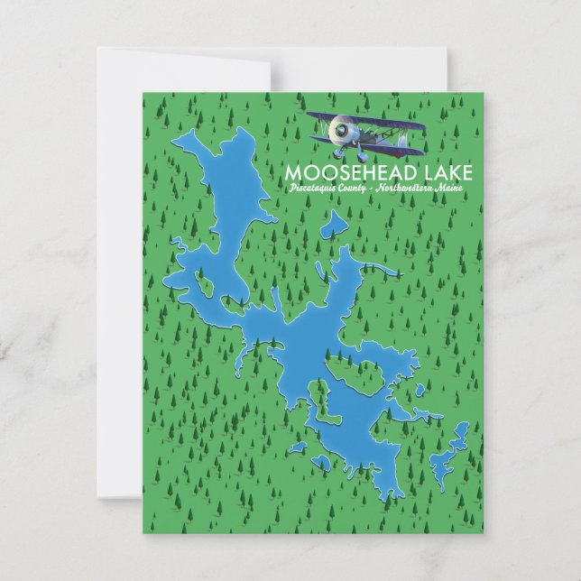 Lago Moosehead, mapa del condado de Piscataquis (Anverso)