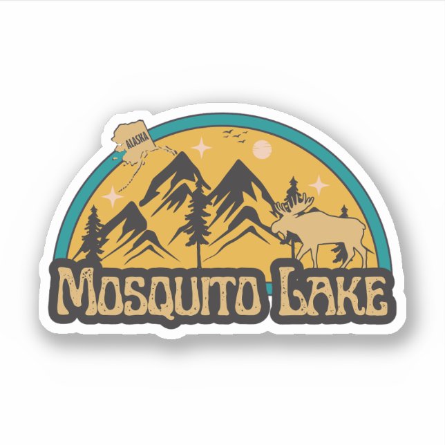 Lago Mosquito, Pegatina de Alaska (Anverso)
