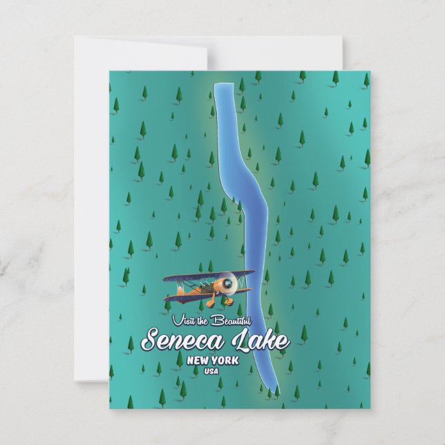 Lago Seneca, mapa del lago de la ciudad de Nueva Y (Anverso)