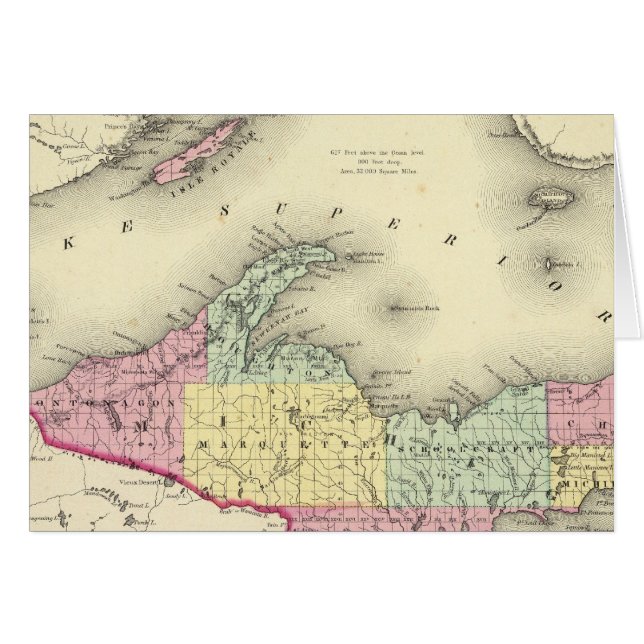 Lago Superior Y La Parte Norte De Michigan (Anverso (Horizontal))