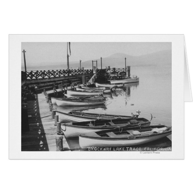 Lago Tahoe, CA - Barcos de madera a lo largo de Do (Anverso (Horizontal))