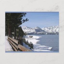 Lago Tahoe en Nieve | Tarjeta postal Blue Beach So
