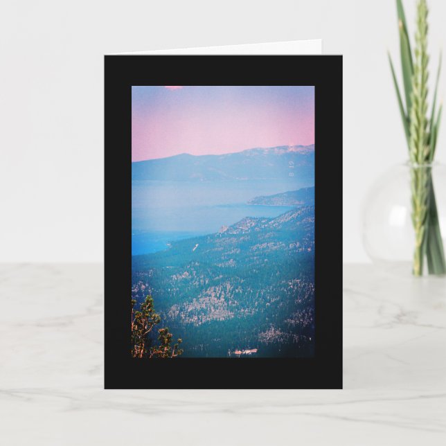 Lago Tahoe Mist - Canción de Sol. Tarjeta de felic (Anverso)