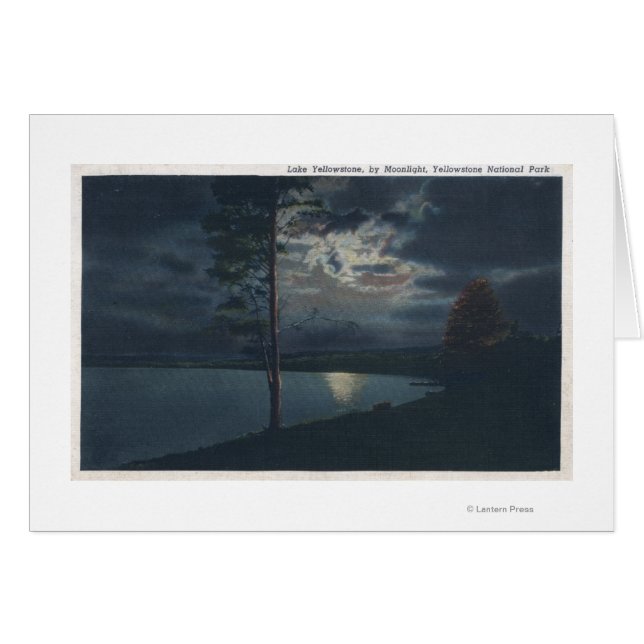 Lago Yellowstone, WYVview of Lake by Moonlight (Anverso (Horizontal))