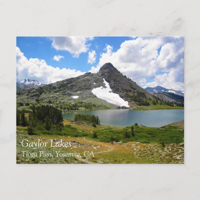 Lagos de Gaylor, paso de Tioga, Yosemite, postal d (Anverso)