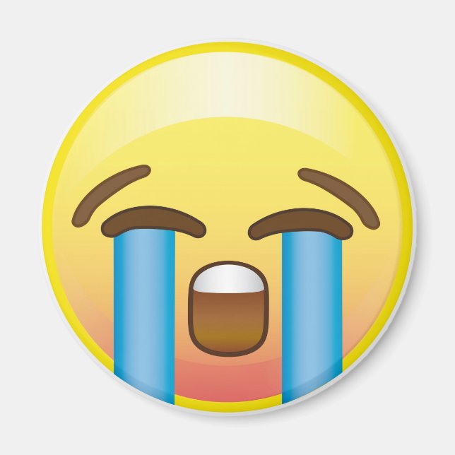 Lágrimas tristes Emoji imán facial amarillo (Frente)