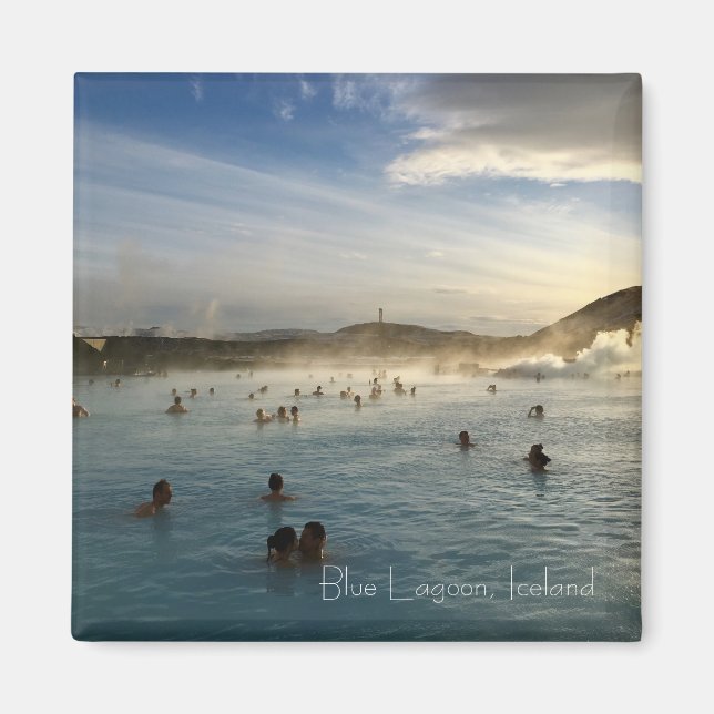 Laguna Azul Islandia Spa Geotérmico Escénico Imán (Frente)