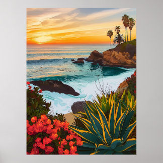 Laguna Beach, California Resumen Poster de Arte