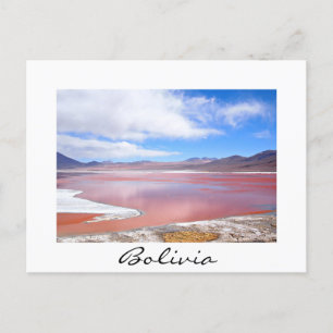 Laguna Colorada en Bolivia frontera blanca postal