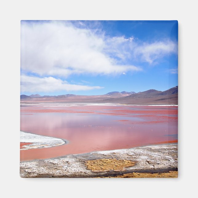 Laguna Colorada en el imán cuadrado de Bolivia (Frente)